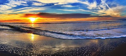 Strand mit Sonnenuntergang
